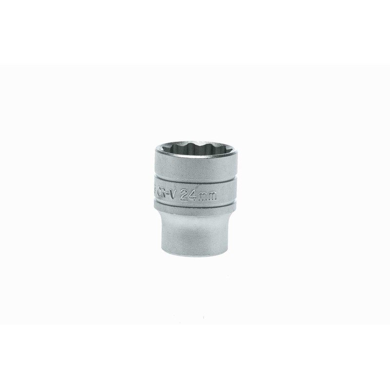 1 pcs - Teng Tools 1/2 in Drive 24mm Standard Socket, 12 point, 40 mm Overall Length
