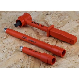 1 pcs - ITL Insulated Tools Ltd 19-Piece Imperial, Metric 1/2 in Standard Socket Set with Ratchet, 12 point, VDE/1000V