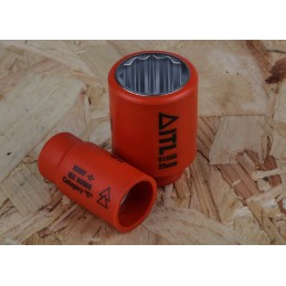 1 pcs - ITL Insulated Tools Ltd 19-Piece Imperial, Metric 1/2 in Standard Socket Set with Ratchet, 12 point, VDE/1000V
