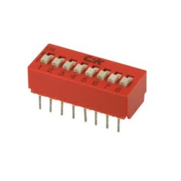 2 pcs - C & K 4 Way Through Hole DIP Switch SPST, Raised, Slide Actuator