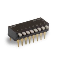 2 pcs - C & K 6 Way Through Hole DIP Switch SPST, Raised, Slide Actuator