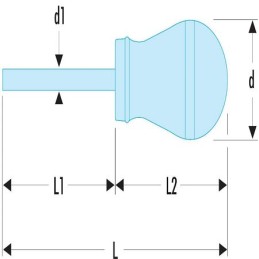 1 pcs - Facom Pozidriv Stubby Screwdriver, PZ1 Tip, 35 mm Blade, 91 mm Overall