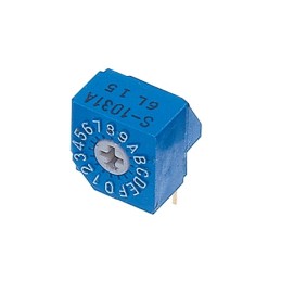 2 pcs - NIDEC COPAL ELECTRONICS GMBH S-1000A, 16 Position, Hexadecimal Rotary Switch, 100 mA, Pin