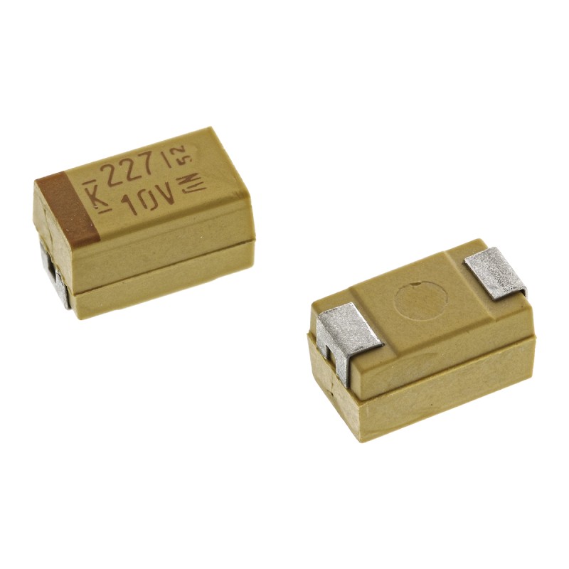 10 pcs - KEMET 220μF MnO2 Tantalum Capacitor 10V dc, T491 Series