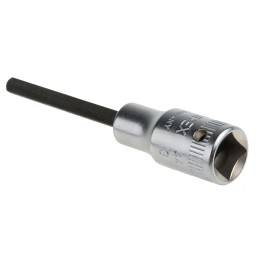 1 pcs - STAHLWILLE 1/4 in Drive Bit Socket, Hex Bit, 3mm, 55 mm Overall Length