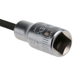 1 pcs - STAHLWILLE 1/4 in Drive Bit Socket, Hex Bit, 3mm, 55 mm Overall Length