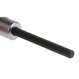 1 pcs - STAHLWILLE 1/4 in Drive Bit Socket, Hex Bit, 3mm, 55 mm Overall Length