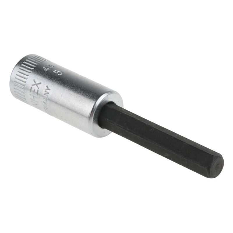 1 pcs - STAHLWILLE 1/4 in Drive Bit Socket, Hex Bit, 5mm, 55 mm Overall Length