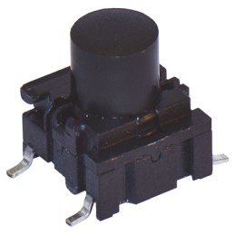 2 pcs - IP67 Black Cap Tactile Switch, SPST 50 mA @ 24 V dc