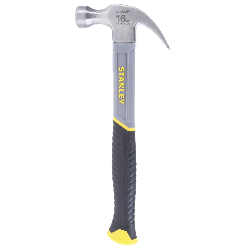 1 pcs - Stanley Carbon Steel Claw Hammer with Fibreglass Handle, 450g