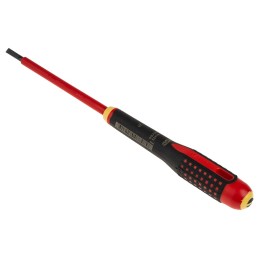1 pcs - Bahco Slotted Screwdriver, 4 x 0.8 mm Tip, 100 mm Blade, VDE/1000V, 222 mm Overall