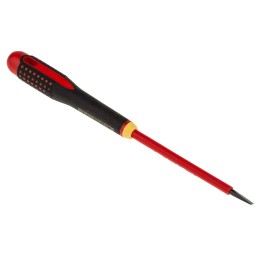 1 pcs - Bahco Slotted Screwdriver, 4 x 0.8 mm Tip, 100 mm Blade, VDE/1000V, 222 mm Overall