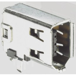 5 pcs - TE Connectivity 6 Way Right Angle Through Hole Firewire Connector, Socket