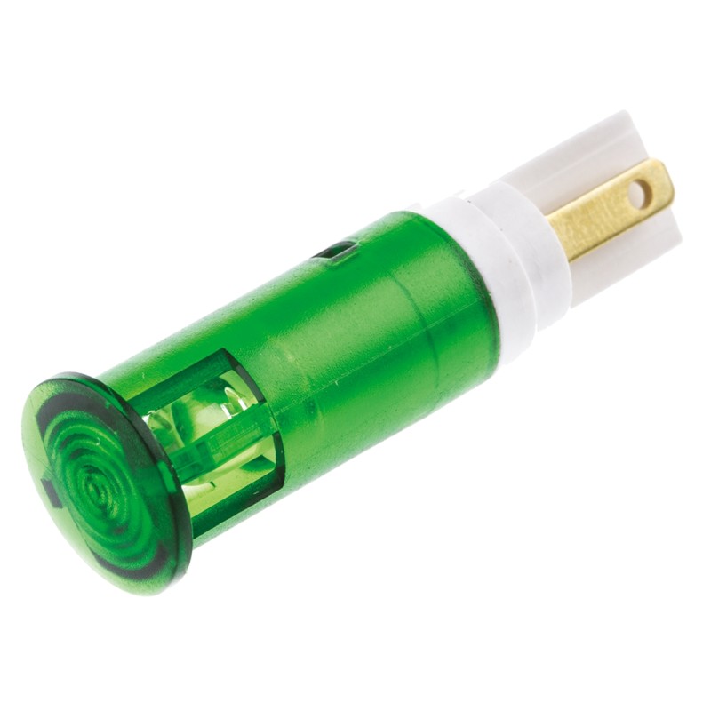 1 pcs - Signal Construct Green Panel Mount Indicator, 24 - 28V, 10mm Mounting Hole Size