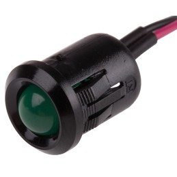 1 pcs - RS PRO Green Panel Mount Indicator, 2V dc, 12mm Mounting Hole Size, Lead Wires Termination