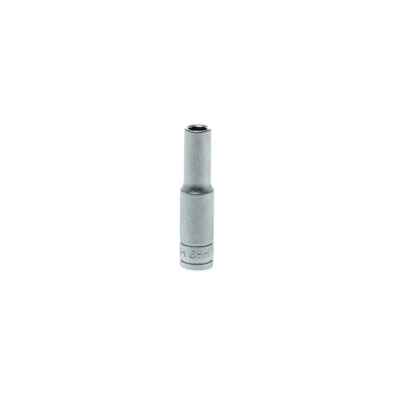 1 pcs - Teng Tools 1/4 in Drive 6mm Deep Socket, 6 point, 49.5 mm Overall Length
