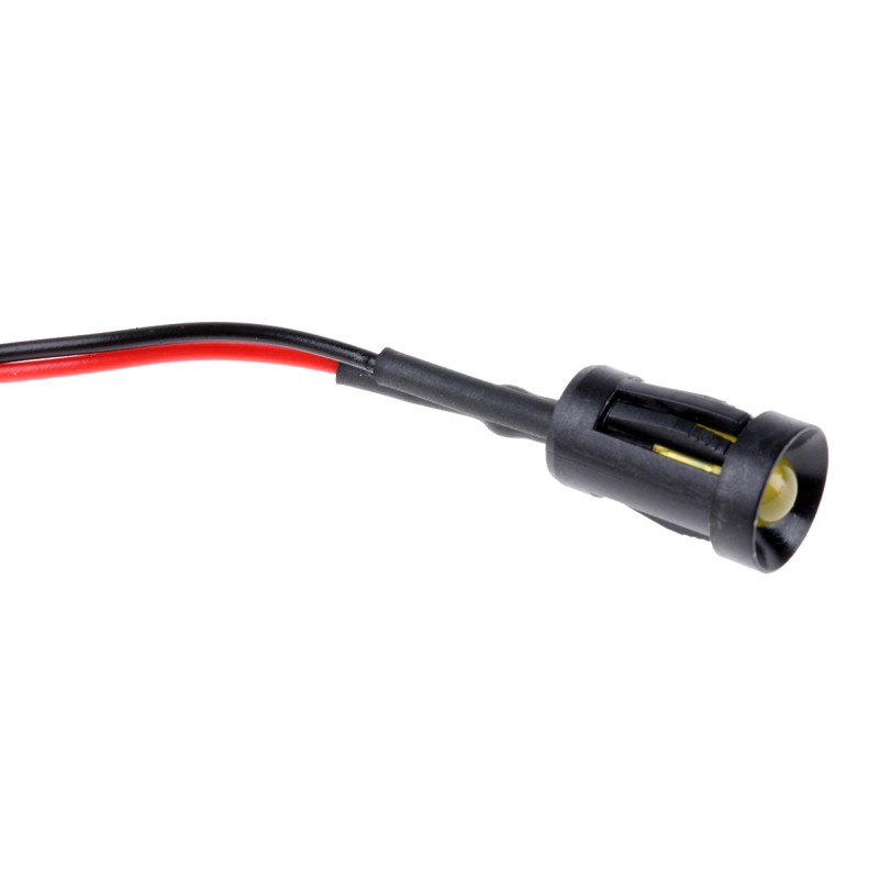 1 pcs - RS PRO Yellow Panel Mount Indicator, 24V dc, 8mm Mounting Hole Size, Lead Wires Termination