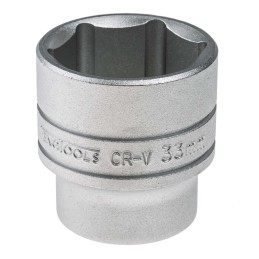 1 pcs - Teng Tools 1/2 in Drive 33mm Standard Socket, 6 point, 45.5 mm Overall Length
