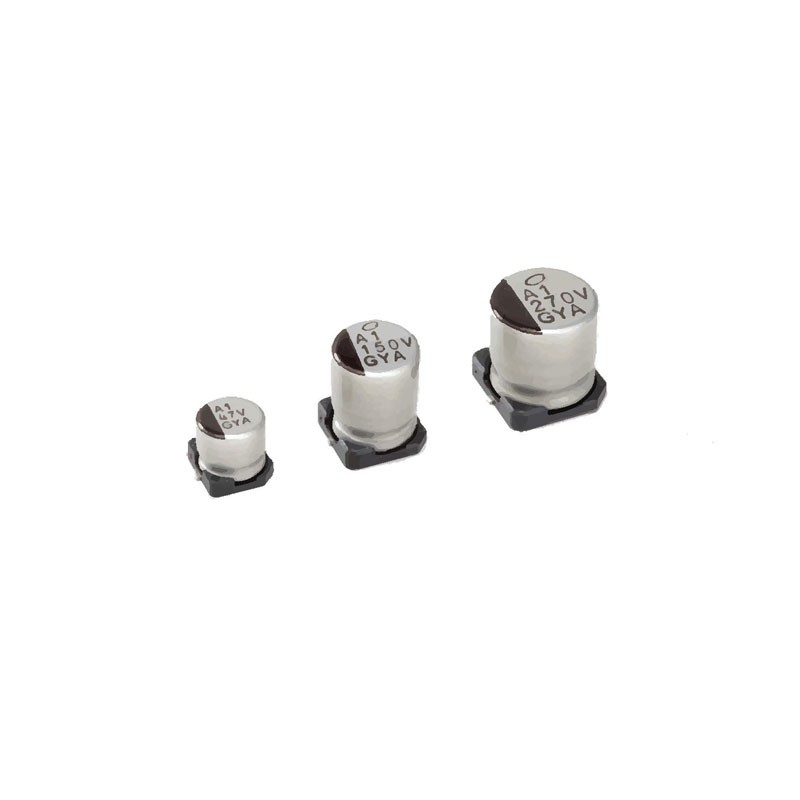 1 pcs : GYA1E221MCQ1GS - CAP ALUM HYB 220UF 20% 25V SMD