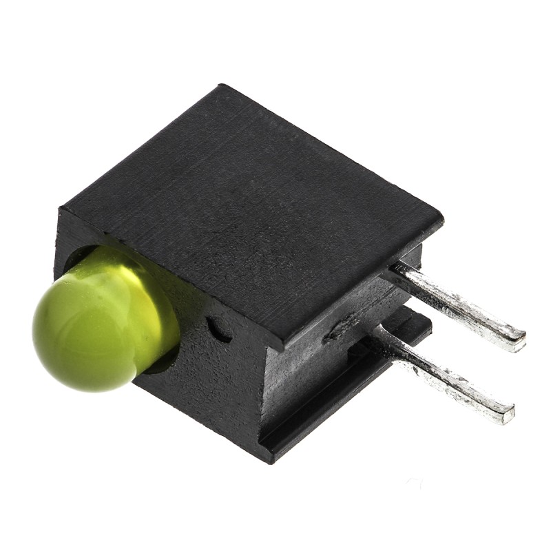 1 pcs - Dialight 551-0307F, Yellow Right Angle PCB LED Indicator, Through Hole 2.1 V