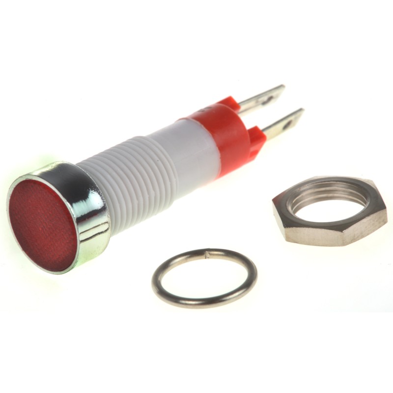 1 pcs - Signal Construct Red Panel Mount Indicator, 24 - 28V, 8mm Mounting Hole Size