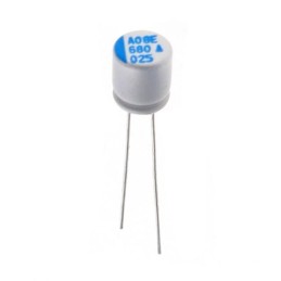 1 pcs : RHA0607680M025B - CAP ALUM 68UF 20% 25V TH