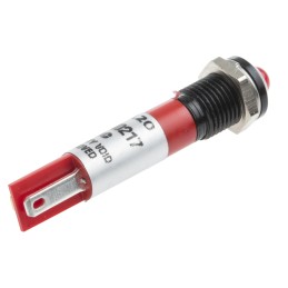 1 pcs - RS PRO Red Flashing LED Panel Mount Indicator, 24V dc, 8mm Mounting Hole Size, Solder Tab Termination