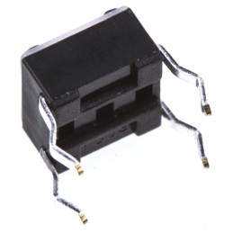 20 pcs - Black Button Tactile Switch, SPST 50 mA @ 24 V dc 0.7mm Surface Mount