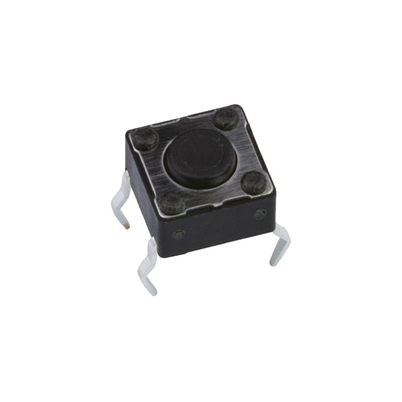 20 pcs - Black Button Tactile Switch, SPST 50 mA @ 12 V dc 6mm