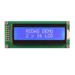 1 pcs - Midas MC21605B6W-BNMLW3.3-V2 LCD LCD Display, 2 Rows by 16 Characters