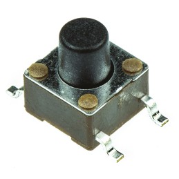 20 pcs - Black Button Tactile Switch, SPST 50 mA @ 12 V ac 3.4mm Surface Mount