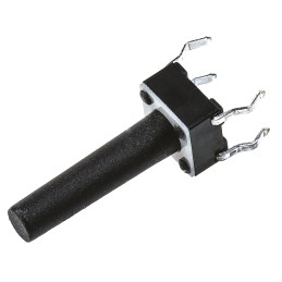 20 pcs - Black Button Tactile Switch, SPST 50 mA @ 24 V dc 13.4mm Surface Mount