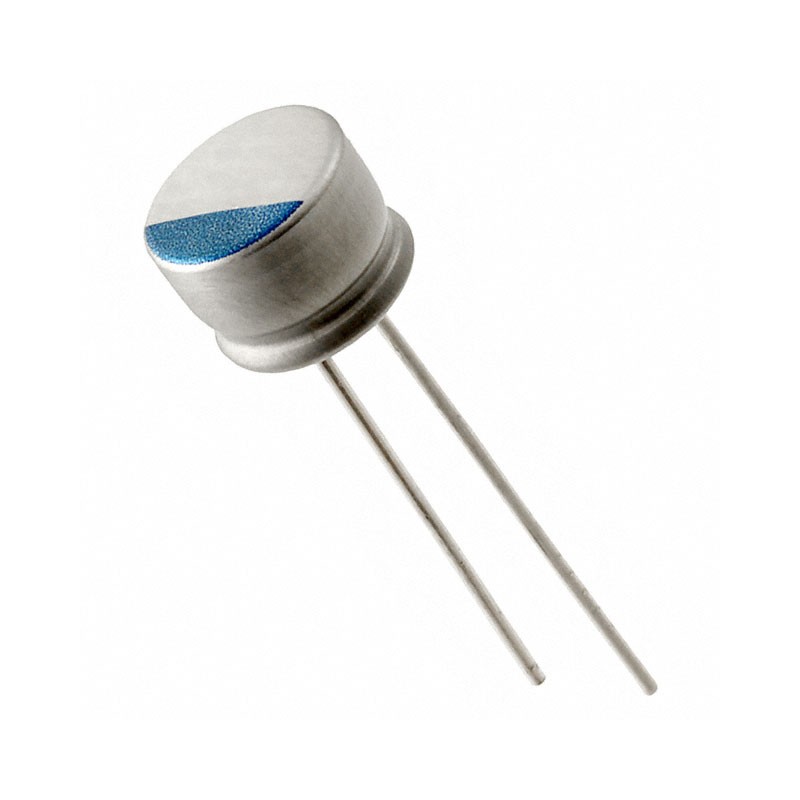 1 pcs : PLF1E100MCL2 - CAP ALUM POLY 10UF 20% 25V T/H