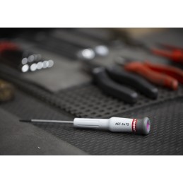 1 pcs - Facom Slotted Precision Screwdriver, 3 mm Tip, 75 mm Blade, 168 mm Overall