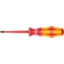 1 pcs - Wera Pozidriv Insulated Screwdriver, PZ1 Tip, 80 mm Blade, VDE/1000V, 178 mm Overall