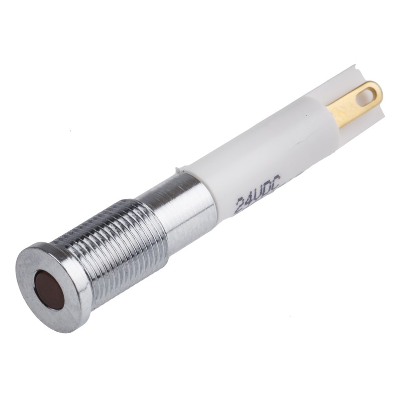 1 pcs - RS PRO Orange Panel Mount Indicator, 21.6 - 26.4V dc, 6mm Mounting Hole Size, IP67