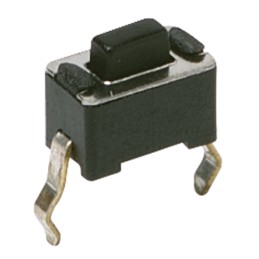 20 pcs - IP40 Black Button Tactile Switch, SPST 50 mA 3mm Through Hole