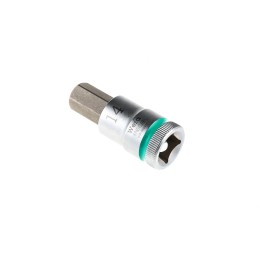 1 pcs - Wera 1/2 in Drive Bit Socket, Hex Bit, 14mm, 60 mm Overall Length