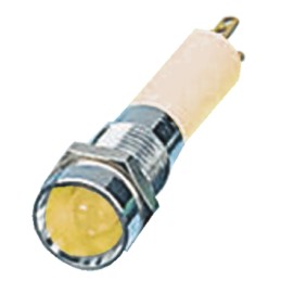 1 pcs - CML Innovative Technologies Yellow Panel Mount Indicator, 24V, 8mm Mounting Hole Size, Solder Tab Termination, IP67