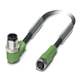 1 pcs - Phoenix Contact Right Angle Male 3 way M12 to Straight Female 3 way M8 Sensor Actuator Cable, 300mm