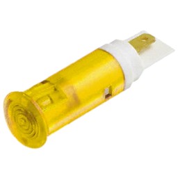 1 pcs - Signal Construct Yellow Panel Mount Indicator, 12 - 14V, 5mm Mounting Hole Size, Solder Tab Termination
