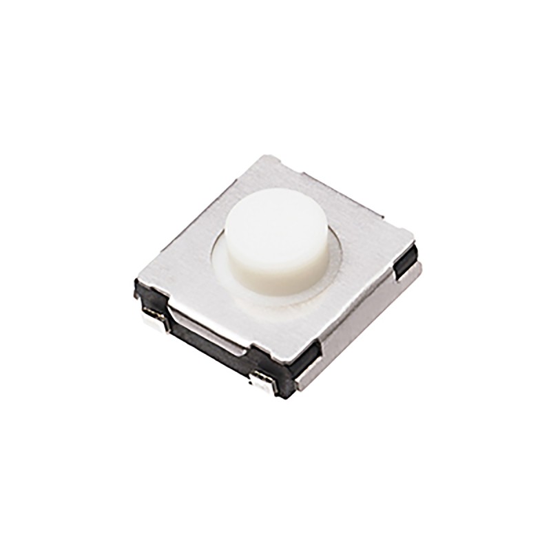 20 pcs - White Push Plate Tactile Switch, SPST 10 μA - 20 mA 0.2mm Surface Mount
