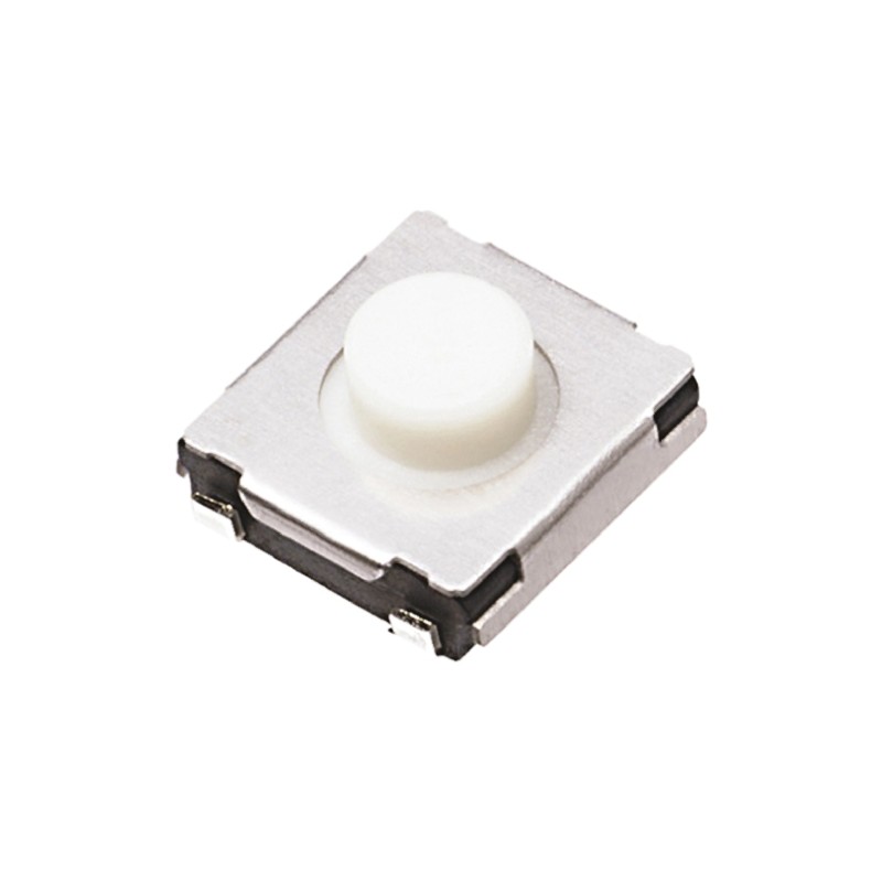 20 pcs - White Push Plate Tactile Switch, SPST 20 mA 2.5mm