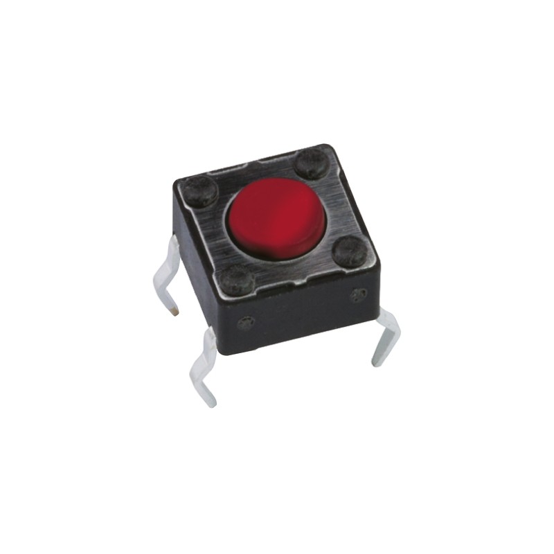 20 pcs - Red Button Tactile Switch, SPST 50 mA @ 12 V dc 3.5mm