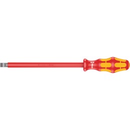 1 pcs - Wera Slotted Insulated Screwdriver, 10 mm Tip, 200 mm Blade, VDE/1000V, 112 mm Overall