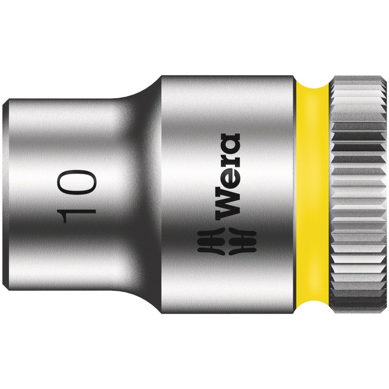 1 pcs - Wera 3/8 in Drive 10mm Standard Socket, 6 point, 29 mm Overall Length