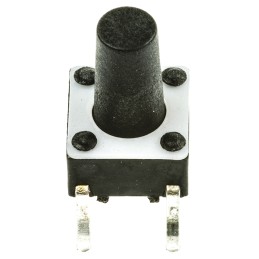 20 pcs - Black Button Tactile Switch, SPST 50 mA @ 24 V dc 5.9mm Surface Mount