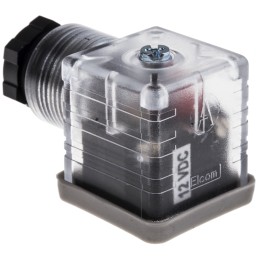 5 pcs - RS PRO 3P+E DIN 43650 A, Female Solenoid Valve Connector with Indicator Light, 12 V dc Voltage