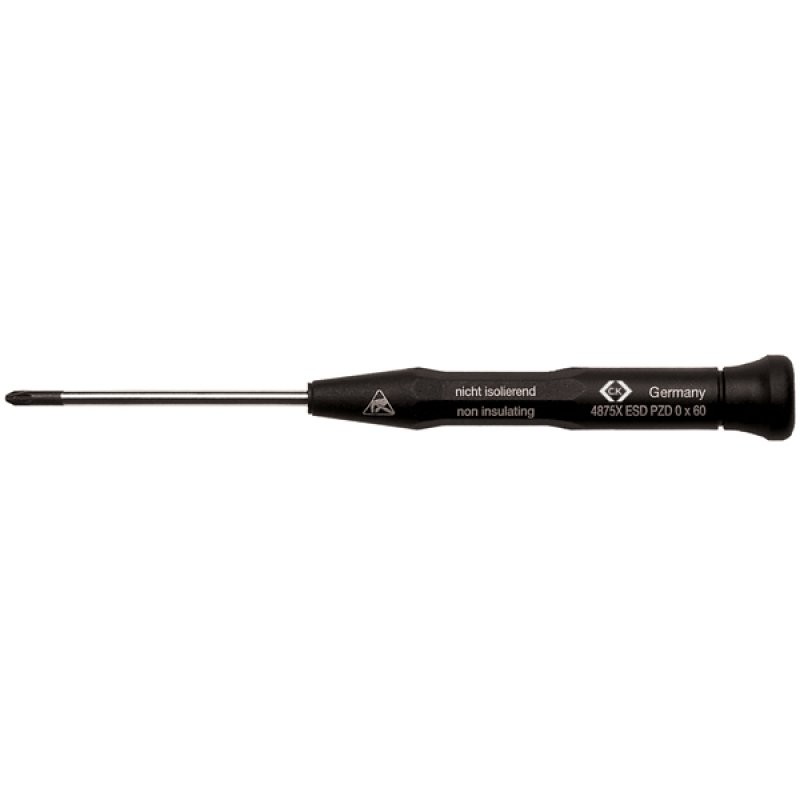 1 pcs - CK Pozidriv Screwdriver, PZ0 Tip, 60 mm Blade, 157 mm Overall