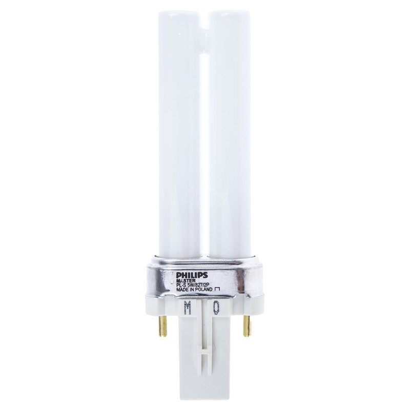 1 pcs - G23 Twin Tube Shape CFL Bulb, 5 W, 2700K, Warm White Colour Tone